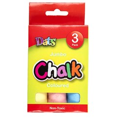 Dats 1570 Coloured Jumbo Chalk box of 3